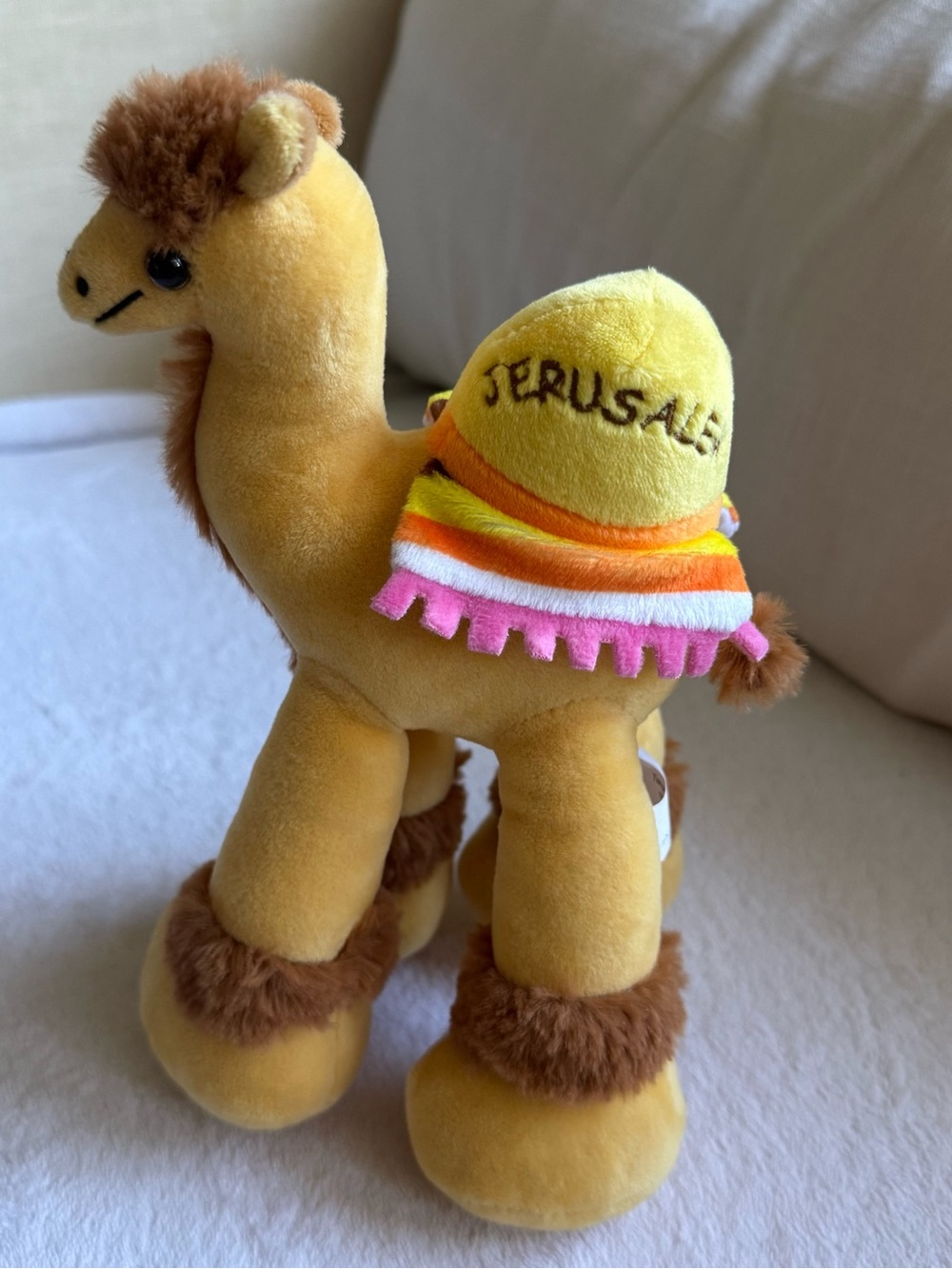 Jerusalem Israel Camel Plush 9” Souvenir Stuffed Animal Colorful Saddle